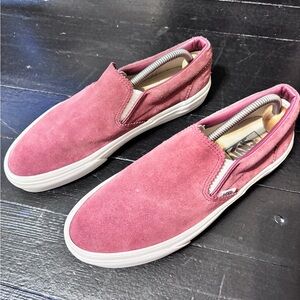 Vans Women's 10 Men’s 8.5 Burgundy Pink Suede Slip-On Sneakers